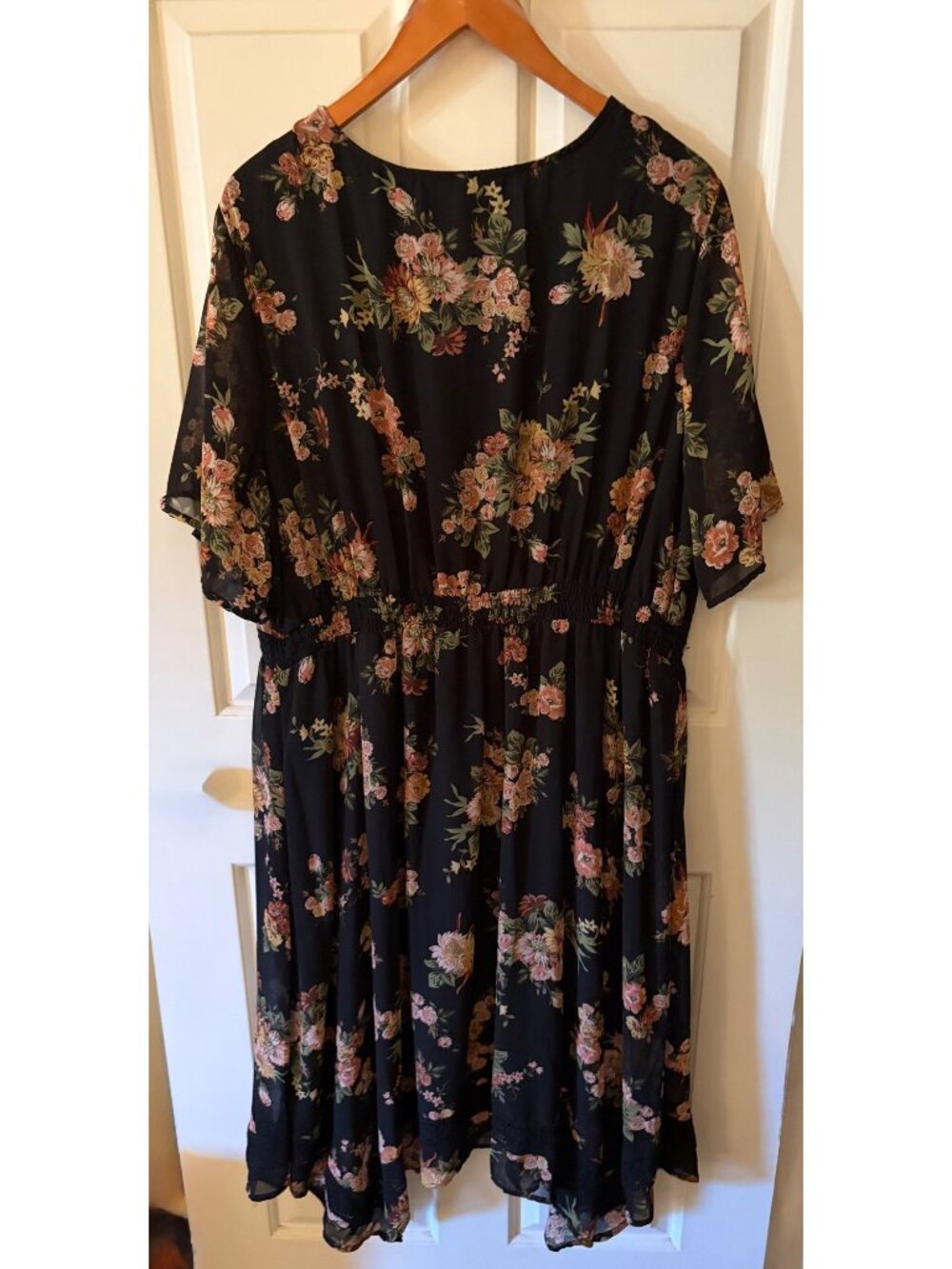 American Rag Floral Midi Dress Size 2X Multi-colored Bohemian Short Sleeve - Picture 8 of 12